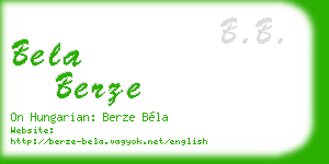 bela berze business card